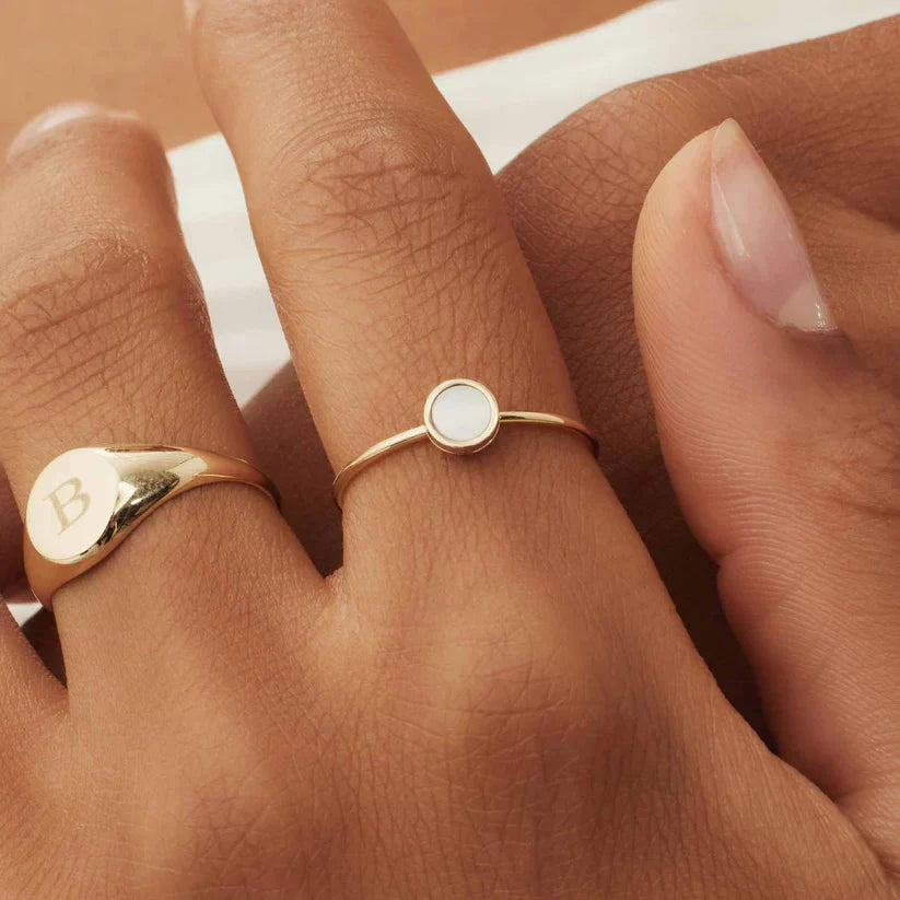 Emma & Rose Cape Town Adoralynne™ 14k gold ring with intricate band design, showcasing elegant craftsmanship and luxurious finish.