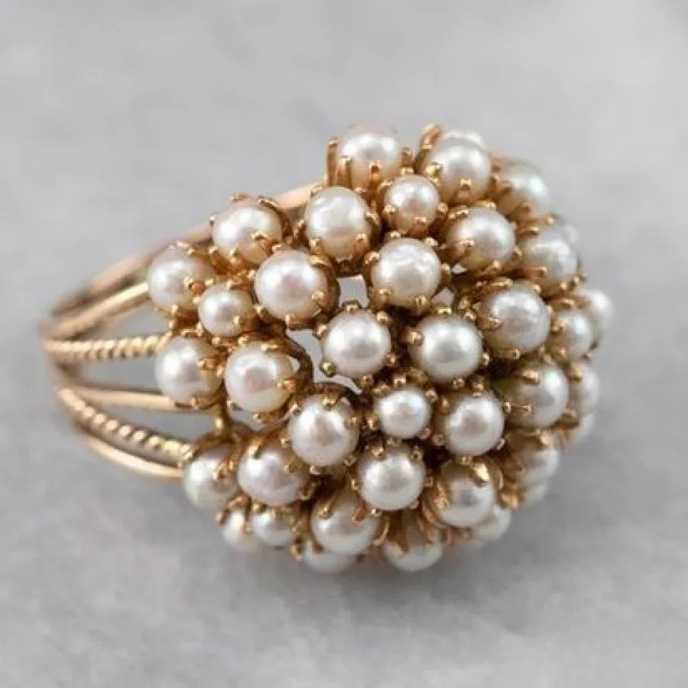 Elegant Inlaid™ Pearl Ring by Emma & Rose Cape Town featuring a polished pearl set in a sleek ring design.