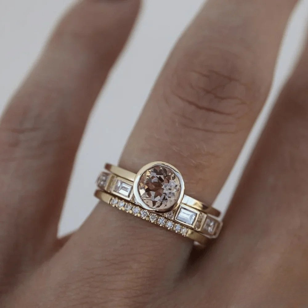 Elegant Emma & Rose Cape Town Sanne™ ring with intricate inlay design, showcasing fine craftsmanship and stylish jewelry.