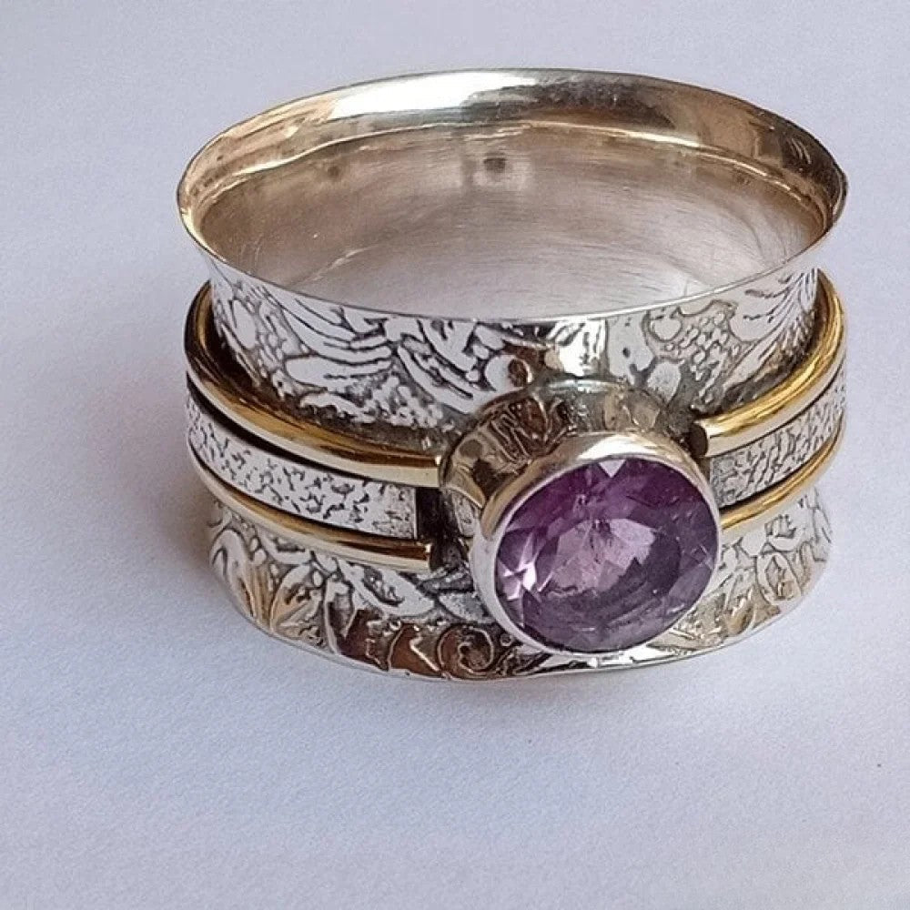 Romy™ bohemian crystal meditation ring by Emma & Rose Cape Town, featuring a delicate design with a shimmering crystal gemstone.