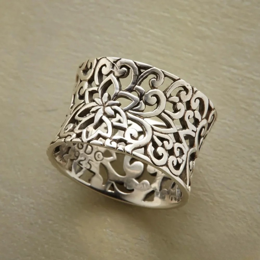 Emma & Rose Cape Town Thandi™ Antique Hollow Ring featuring intricate openwork design and vintage-inspired craftsmanship.