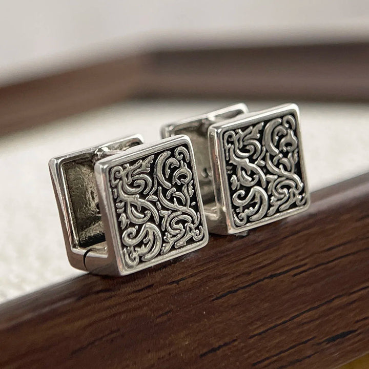 Vintage Relic earrings by Emma & Rose Cape Town featuring round, antique-style design with intricate detailing.