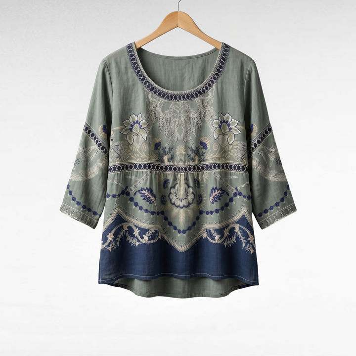 Luciana™ elegant lightweight blouse by Emma & Rose Cape Town, showcasing soft fabric and feminine design details.