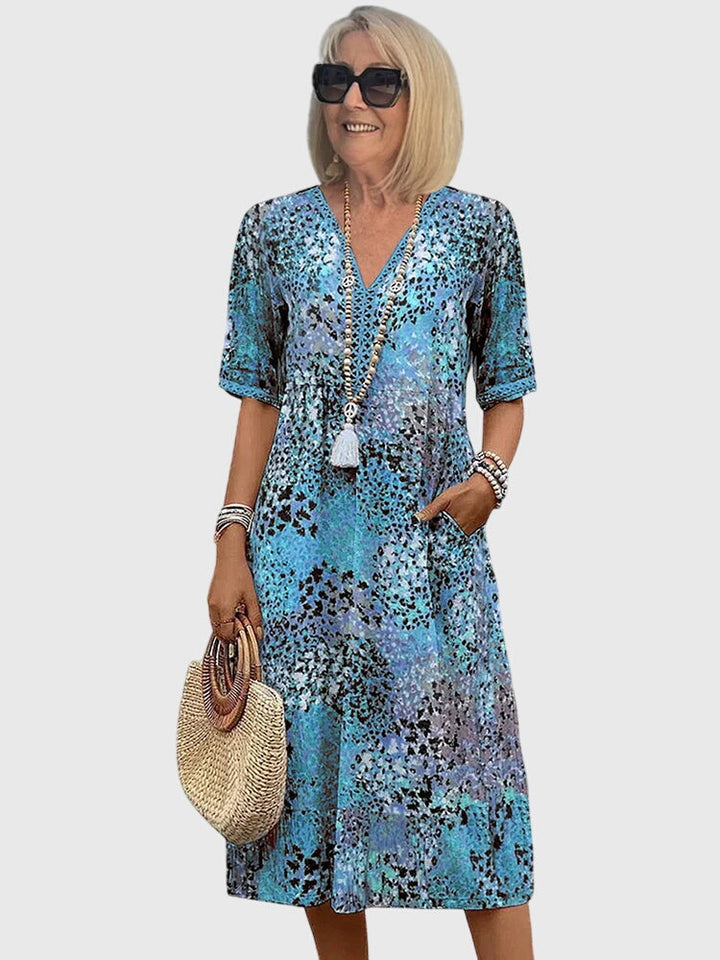 Yvonna™  |  Elegant Floral Midi Dress
