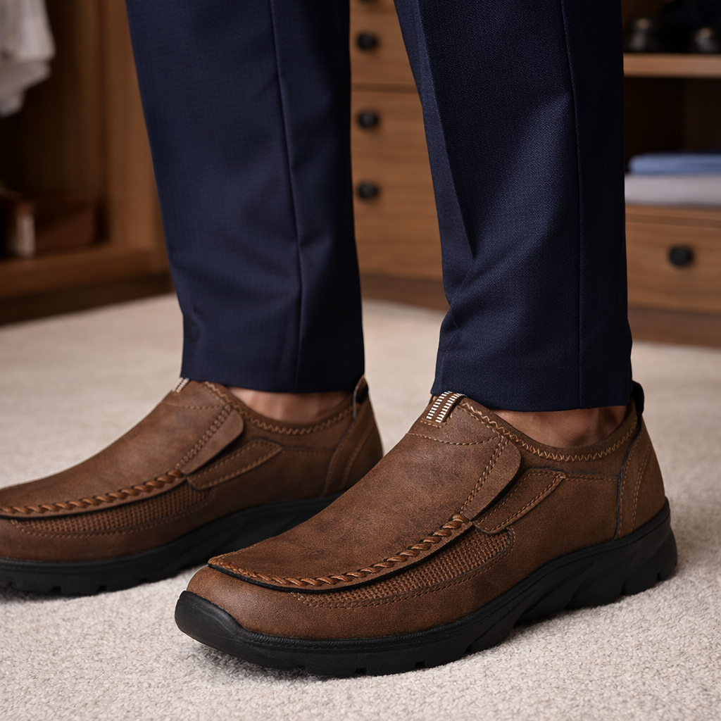 Brown Emma & Rose Cape Town Annelie men's sapatenis Winston shoe, comfortable slip-on style with casual design and leather finish.