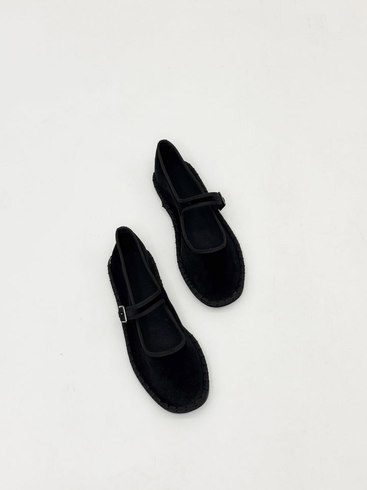 Black Bronwyn™ Friulane strap shoes by Emma & Rose Cape Town, stylish slip-on footwear with comfortable straps.