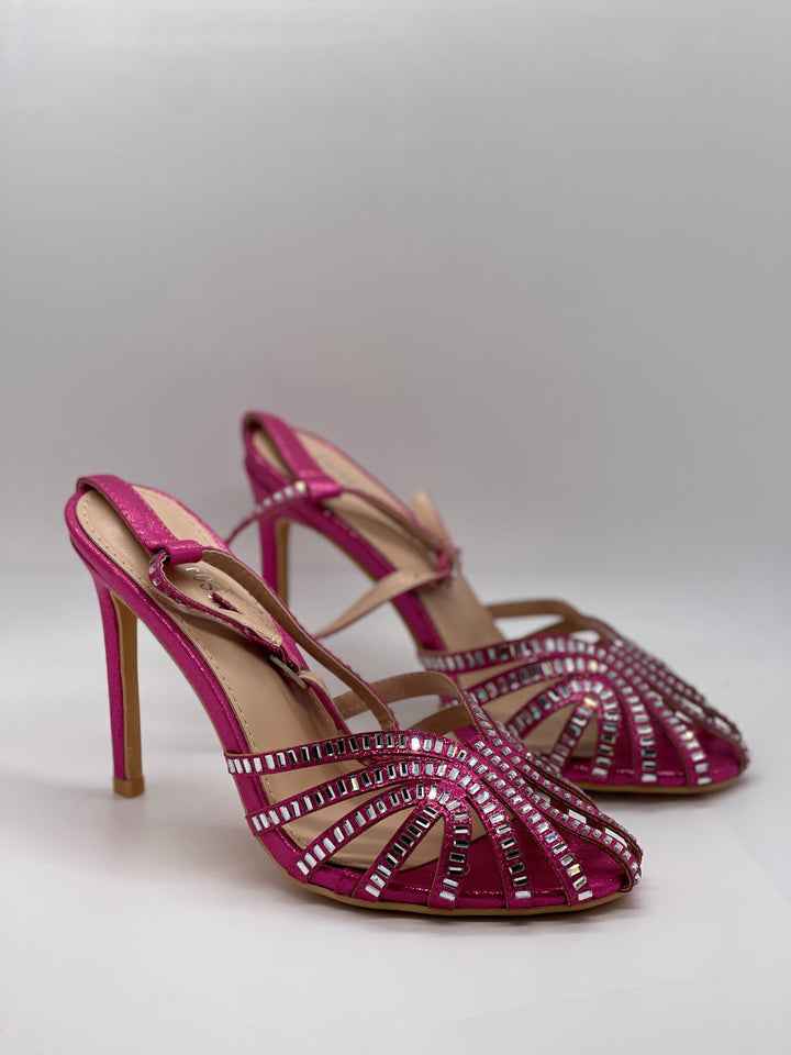 Black Stacy™ heeled sandals by Emma & Rose Cape Town, stylish women's shoes with ankle straps and block heels.