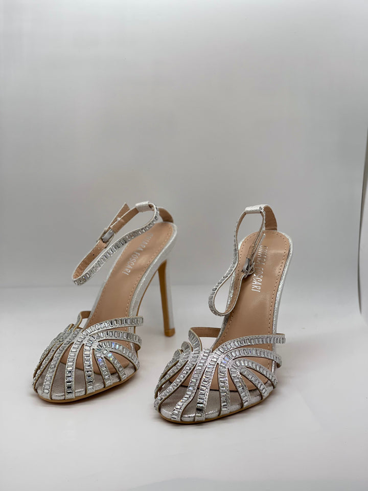 Black Stacy™ heeled sandals by Emma & Rose Cape Town, stylish open-toe shoes with ankle straps for women.