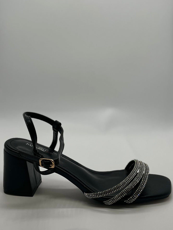 Black Ursula Dale Sandals by Emma & Rose Cape Town, stylish women's slip-on shoes with open toes and comfortable design.