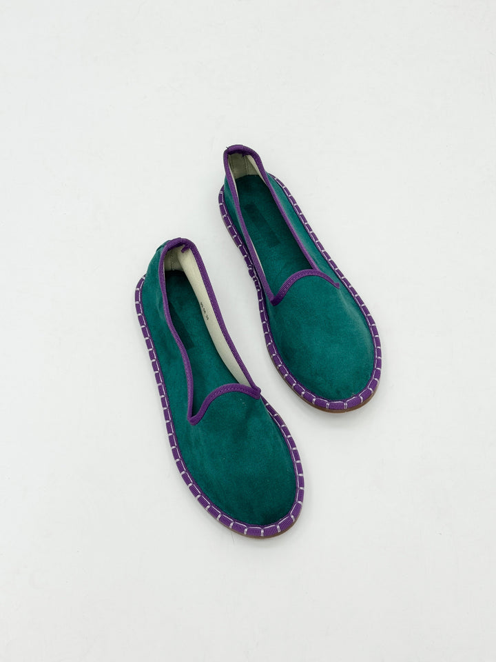 Black Emma & Rose Cape Town Viviane Friulane border shoes in soft luxurious fabrics, size 36.
