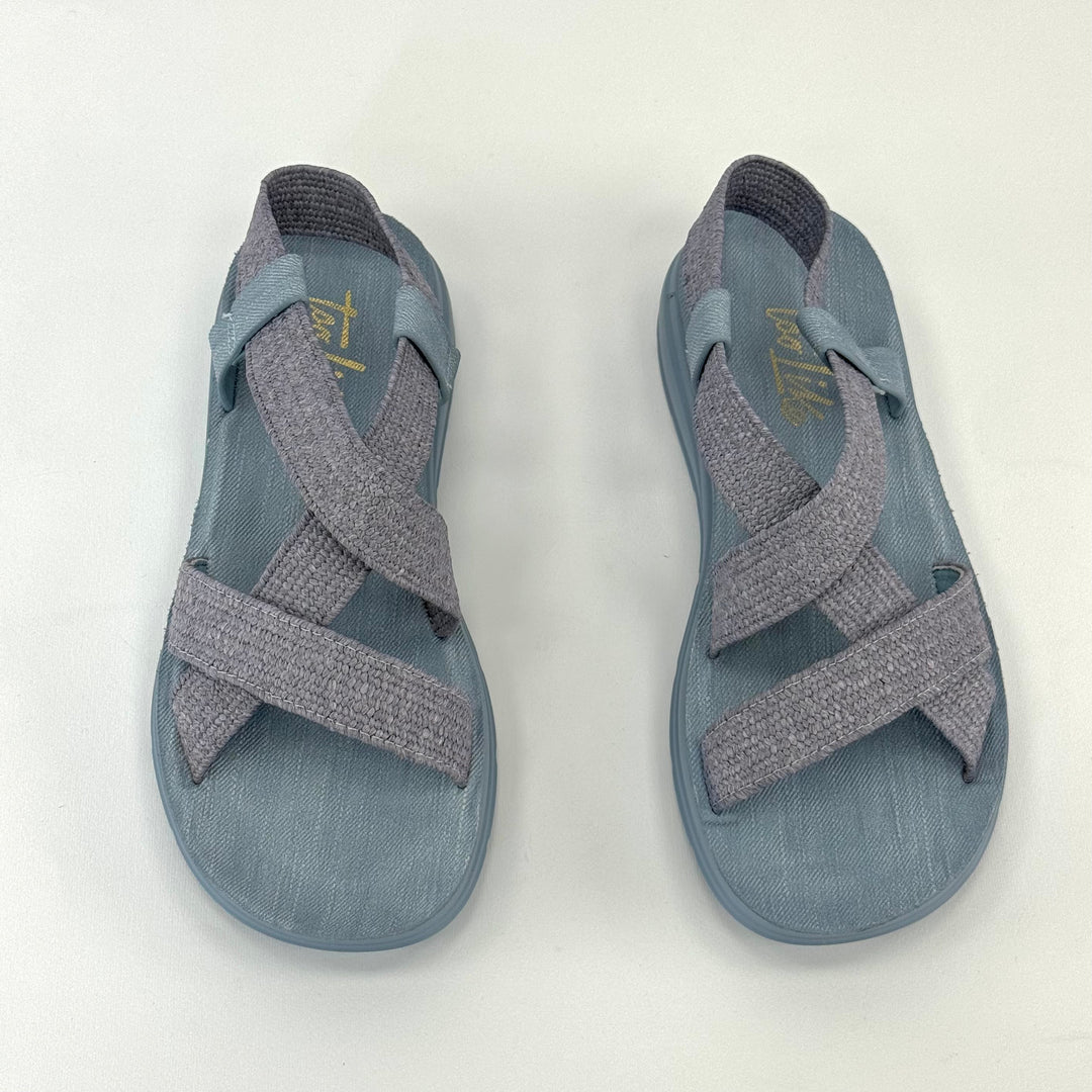 Olivia™ comfortable platform denim sandals by Emma & Rose Cape Town, stylish open-toe footwear with a cushioned sole.