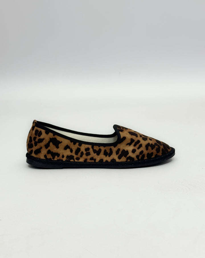 Willemien animal print Friulane slippers by Emma & Rose Cape Town with soft, luxurious fabric and slip-on design.
