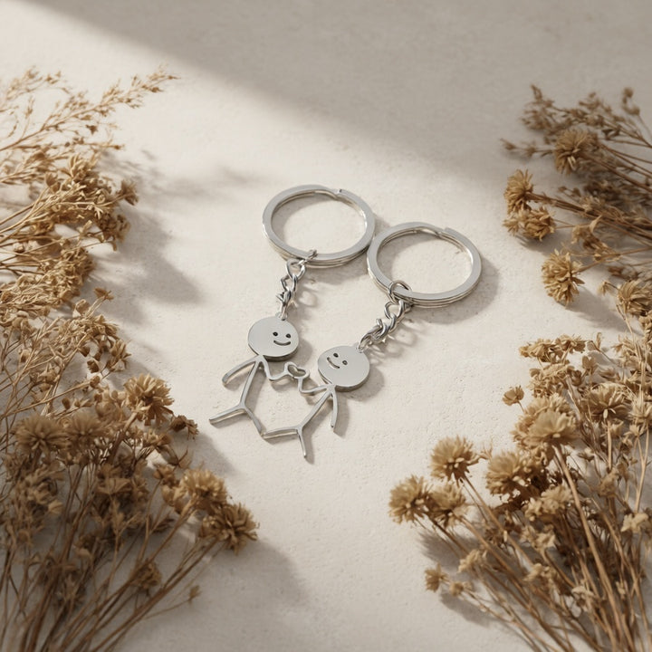 Two-piece family jewelry set by Emma & Rose Cape Town featuring silver-like finish, designed for a cute family look.