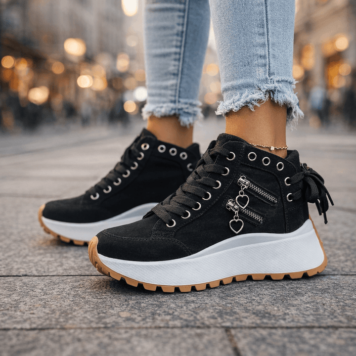 Emma & Rose Cape Town Nana™ Chunky Sneakers in blue, showing their stylish design and comfortable fit.