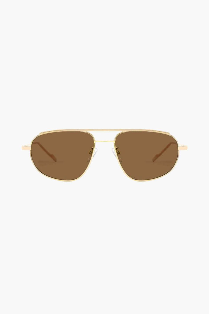 Emma & Rose Cape Town Elliette™ refined sunglasses with gold frame and brown lenses, stylish eyewear for a chic look.