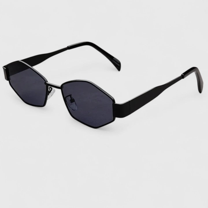 Emma & Rose Cape Town Makynna sophisticated sunglasses with gold frames and grey tinted lenses, stylish and elegant eyewear.