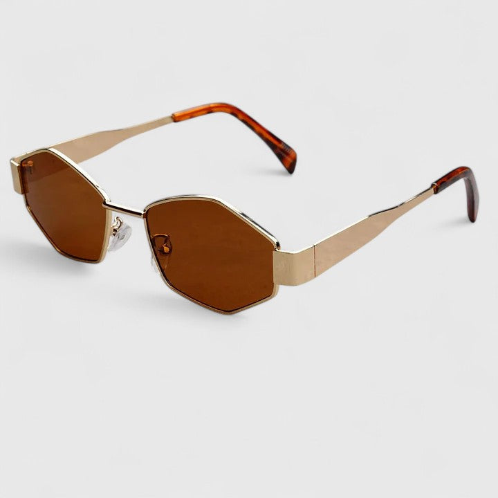 Emma & Rose Cape Town Makynna gold and grey sophisticated sunglasses with sleek frames and tinted lenses.