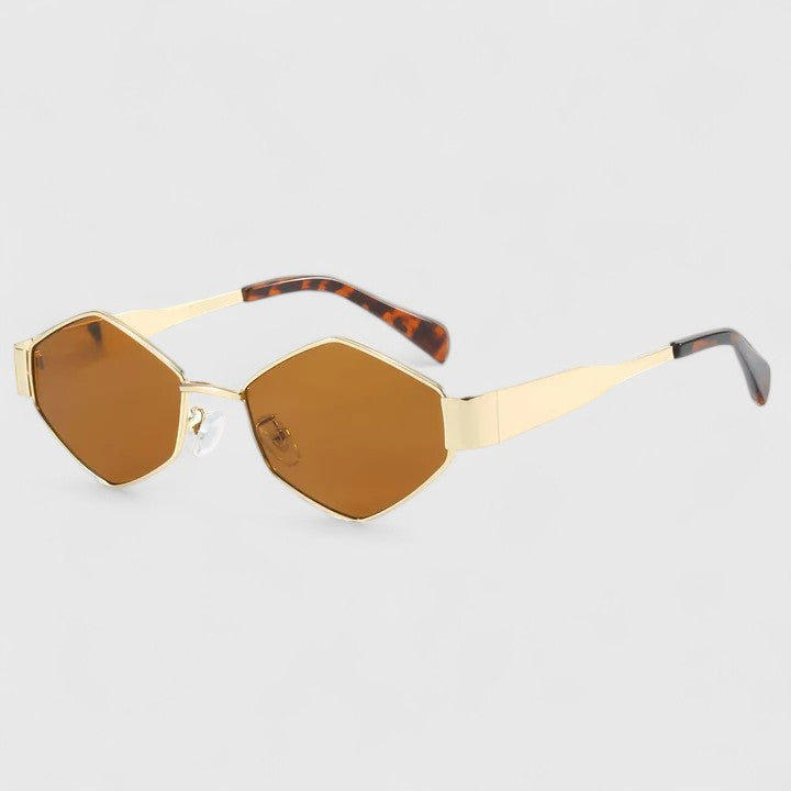Emma & Rose Cape Town Makynna™ sophisticated sunglasses with gold frame and grey lenses, stylish and elegant eyewear for women.