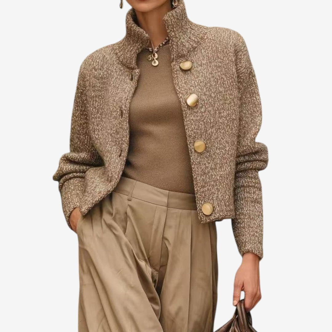 Emma & Rose Cape Town Schira textured cardigan sweater with a cozy knit pattern, displayed on a neutral background.