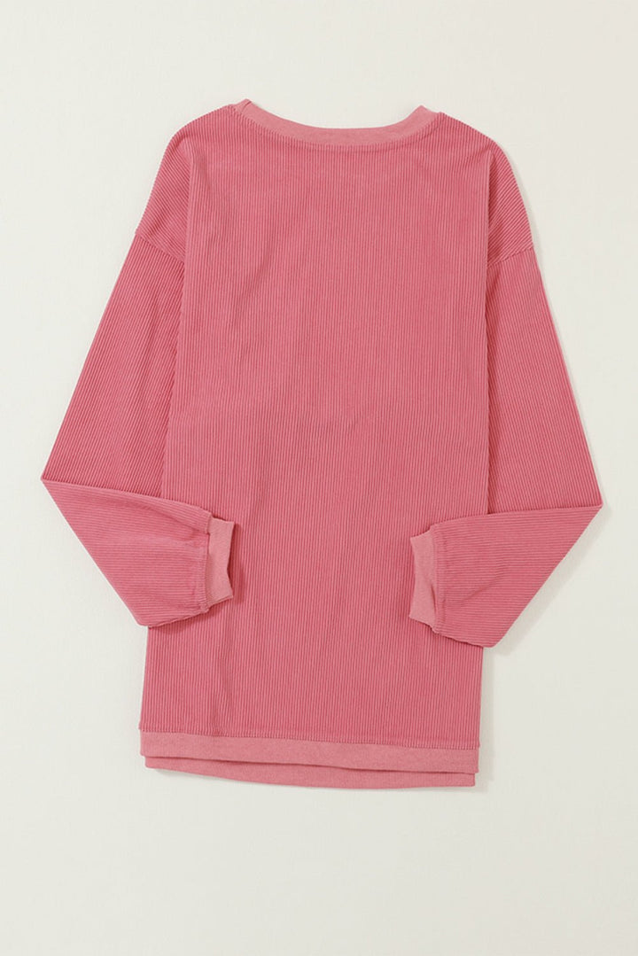 Emma & Rose ribbed knit oversized sweatshirt — women's knitwear