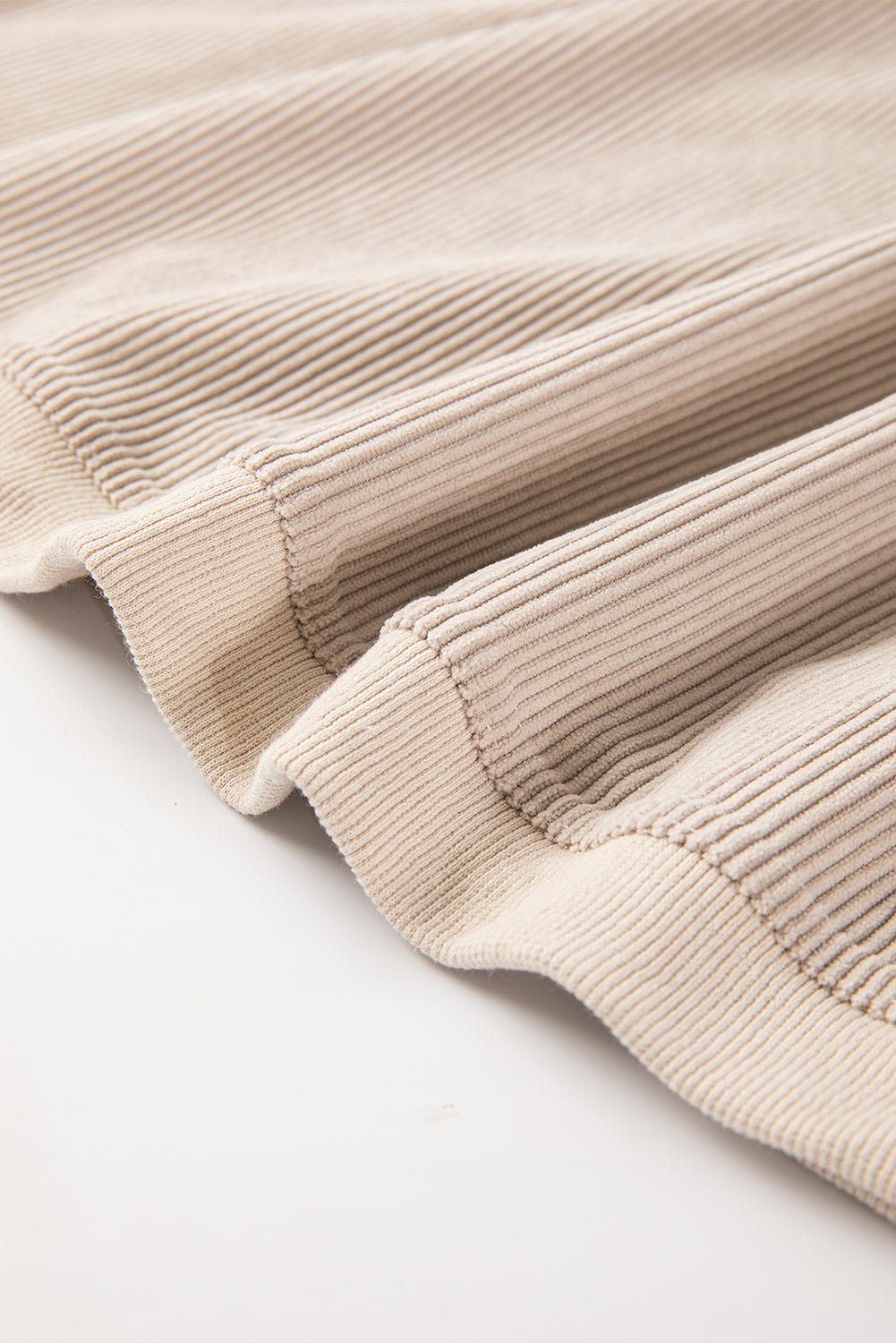 Apricot drop shoulder rib knit oversized sweatshirt by Emma & Rose Cape Town, cozy and stylish for casual wear.