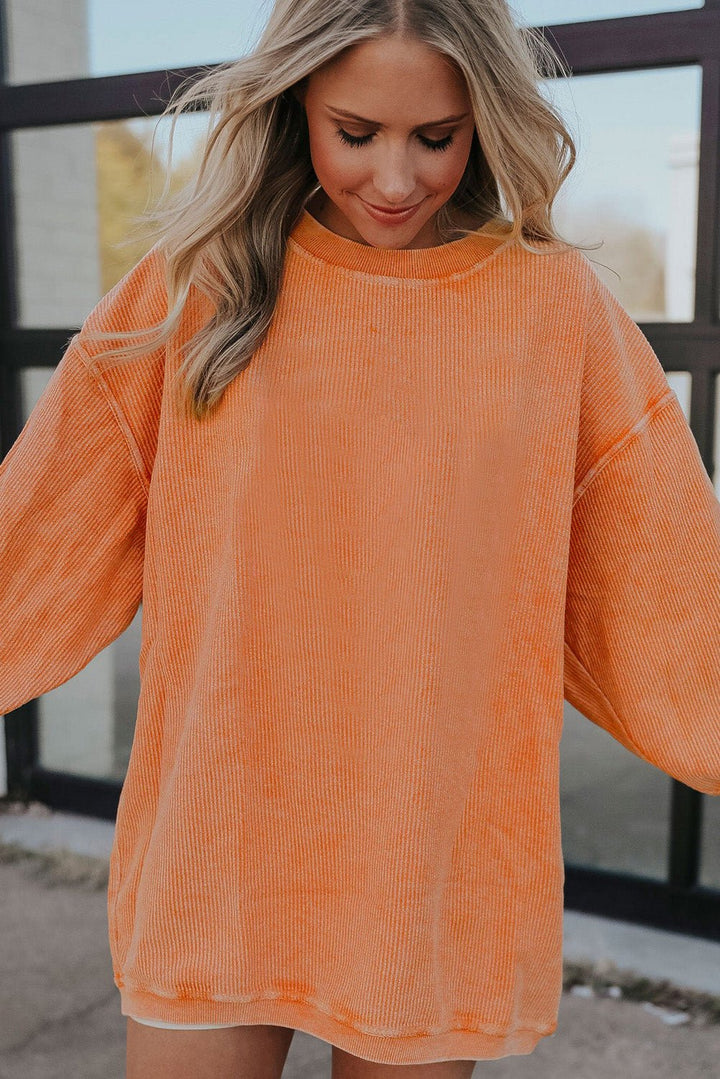 Emma & Rose ribbed knit oversized sweatshirt — women's knitwear