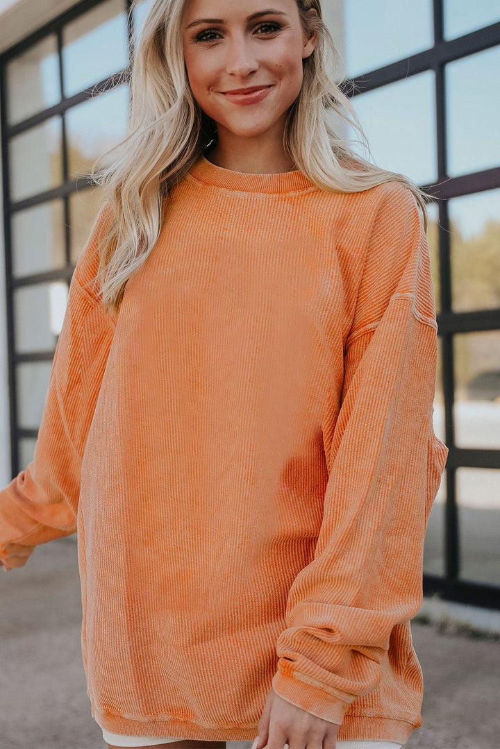 Emma & Rose ribbed knit oversized sweatshirt — women's knitwear