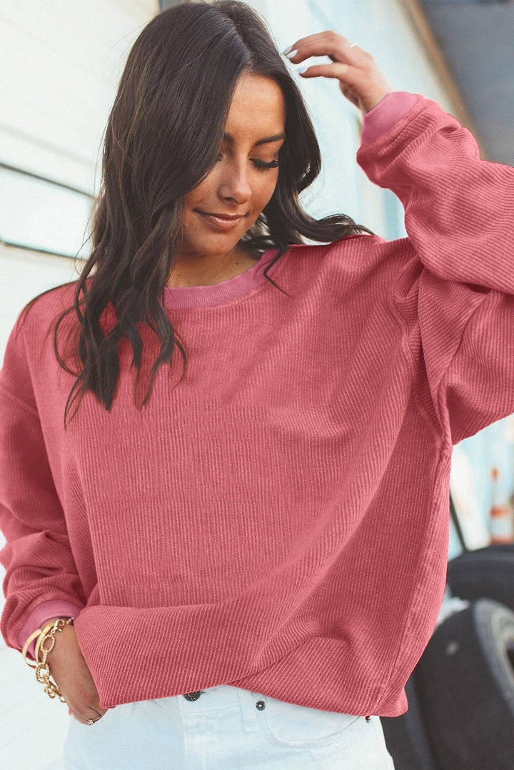 Emma & Rose ribbed knit oversized sweatshirt — women's knitwear
