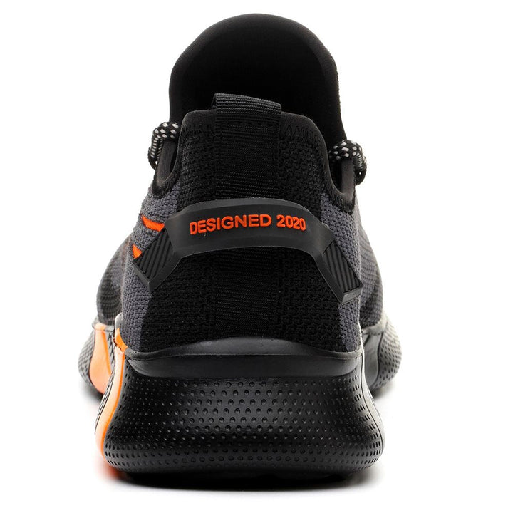 Emma & Rose Cape Town Protective™ indestructible trainers in orange, showing their durable design and sporty style.