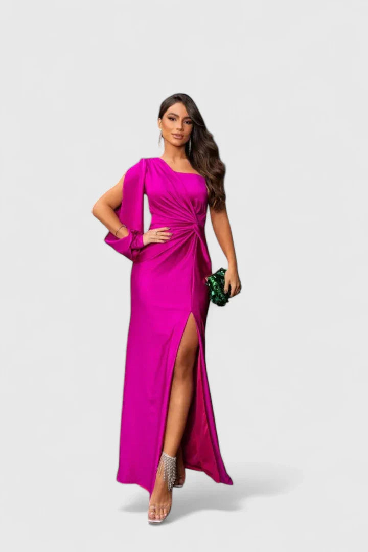 Turquoise Alionessah™ elegant maxi dress by Emma & Rose Cape Town, flowing fabric, sleeveless design, perfect for formal occasions