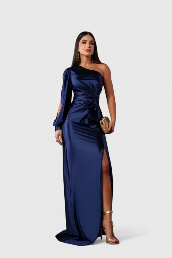 Turquoise Alionessah™ elegant maxi dress by Emma & Rose Cape Town, featuring flowing fabric and stylish design.
