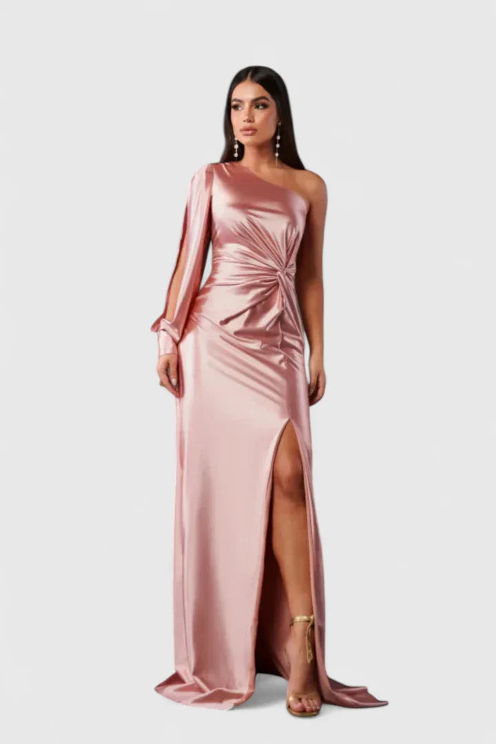 Turquoise Alionessah™ elegant maxi dress by Emma & Rose Cape Town, flowing fabric, sleeveless design, perfect for formal occasions.
