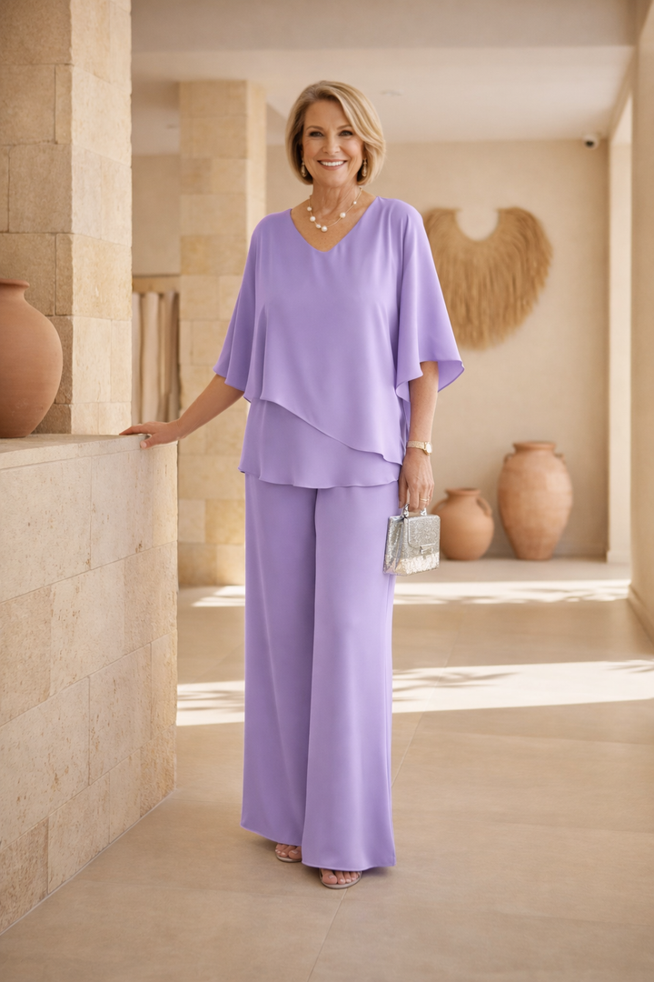 Beige Martha wide-leg two-piece set by Emma & Rose Cape Town, stylish and comfortable for effortless everyday wear.