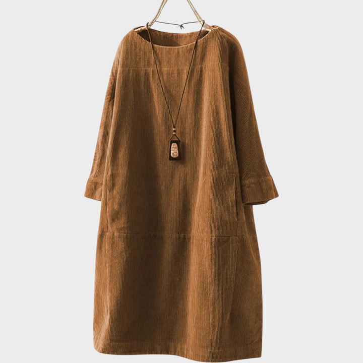 Emma & Rose Cape Town Paula soft luxurious fabric red corduroy dress, sleeveless vestido with a stylish fit.