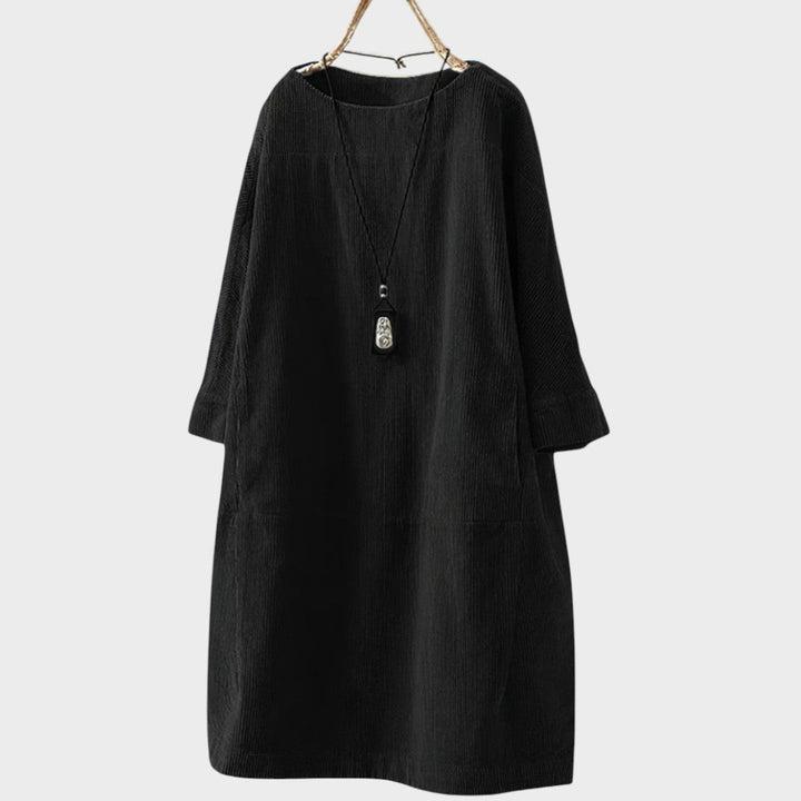 Red Paula™ corduroy dress by Emma & Rose Cape Town featuring soft, luxurious fabric and a stylish, comfortable fit.