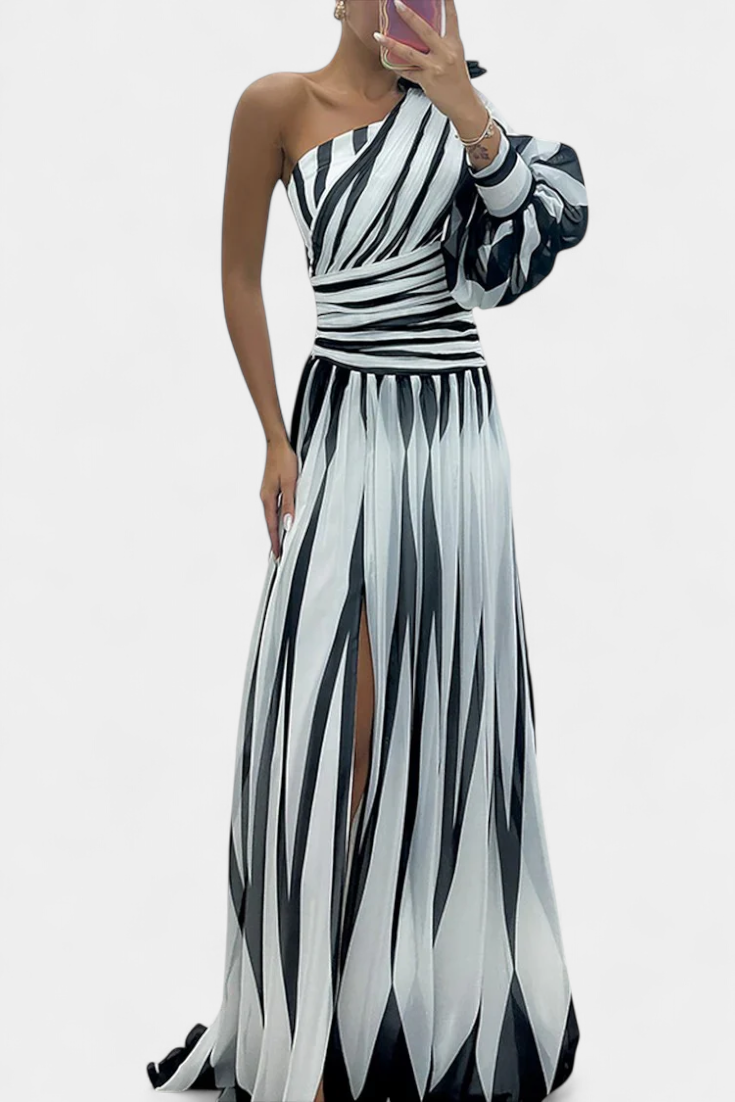 Emma & Rose Cape Town Aubryzah™ wedding guest maxi dress in white, featuring elegant, sophisticated design for formal occasions.