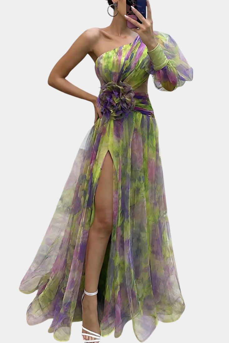 Elegant yellow Danyzhel maxi dress by Emma & Rose Cape Town, perfect for wedding guests, featuring a flowing, stylish design.