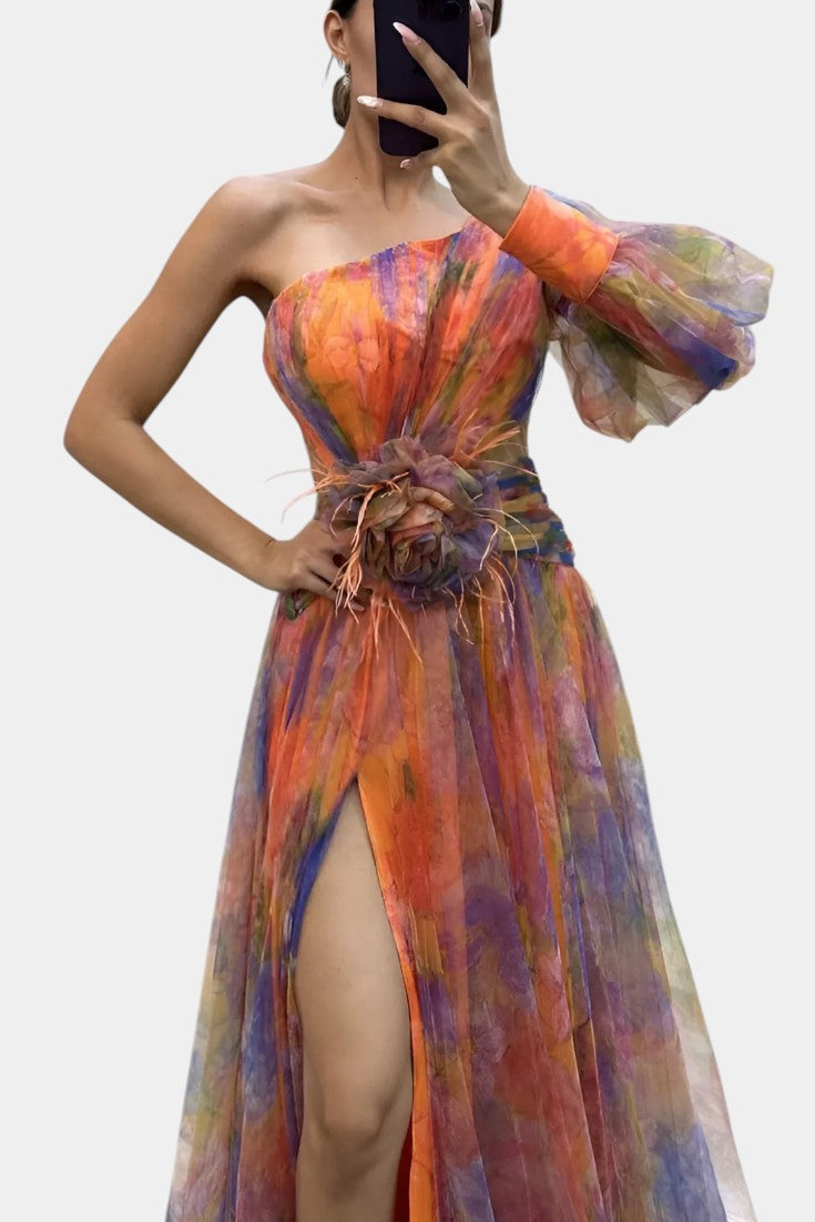 Elegant yellow maxi dress by Danyzhel for wedding guests, featuring a flowing design and stylish fit from Emma & Rose Cape Town.