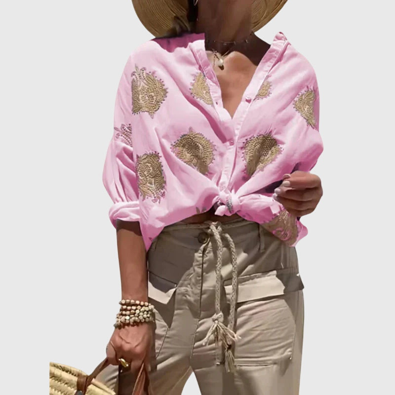 Emma & Rose Cape Town Josie Light Chic Blouse in white, stylish women's blouse with a relaxed fit and elegant design.