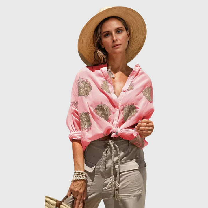 White Josie Light Chic Blouse by Emma & Rose Cape Town, featuring a stylish, lightweight design with elegant details.