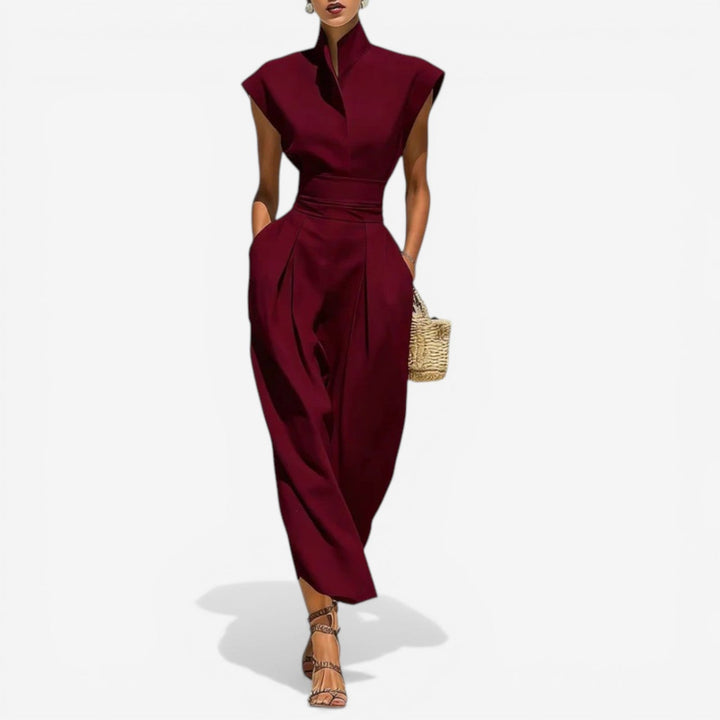 Emma & Rose Cape Town Addison™ high neck set featuring a stylish, fitted top with a high neckline and matching bottoms.