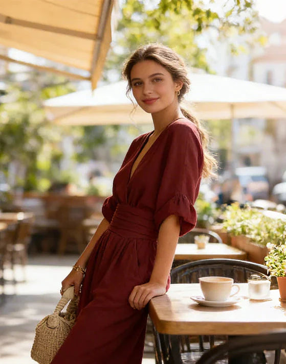 Daniela™  | Elegant V-neck Jumpsuit with Wide Legs