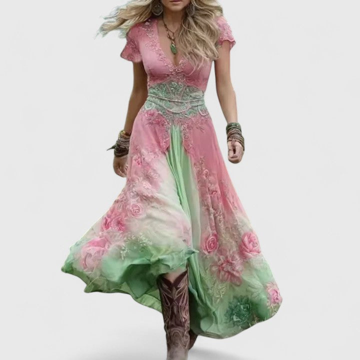 Purple Laurenyssa™ sophisticated women’s dress by Emma & Rose Cape Town, elegant fit with stylish design and flowy fabric.