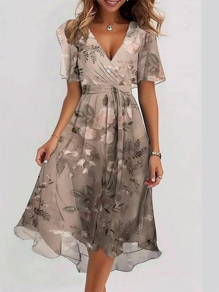 Brown Matilda™ summer dress belly cover for women by Emma & Rose Cape Town, showing a comfortable maternity dress.