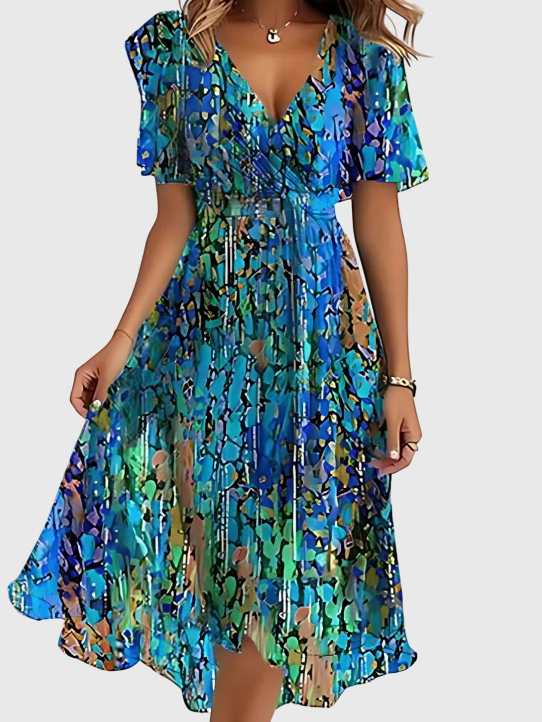 Brown Matilda™ summer dress belly cover by Emma & Rose Cape Town, women's dress with comfortable fit and stylish design.
