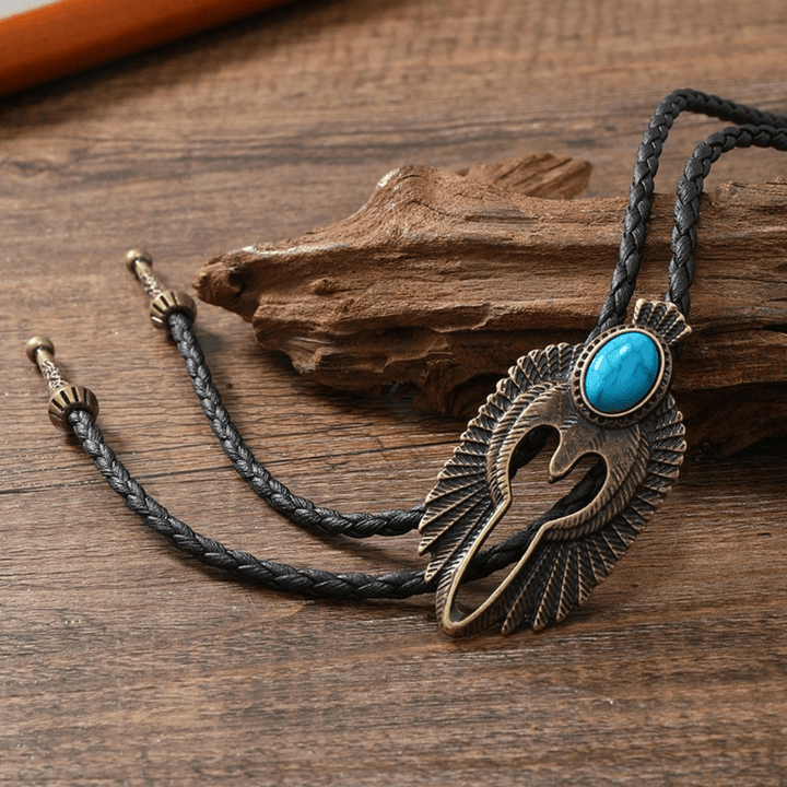 Women's accessories: Emma & Rose Cape Town Renegade Tribal Bolo Tie featuring tribal design with beads and cord details.