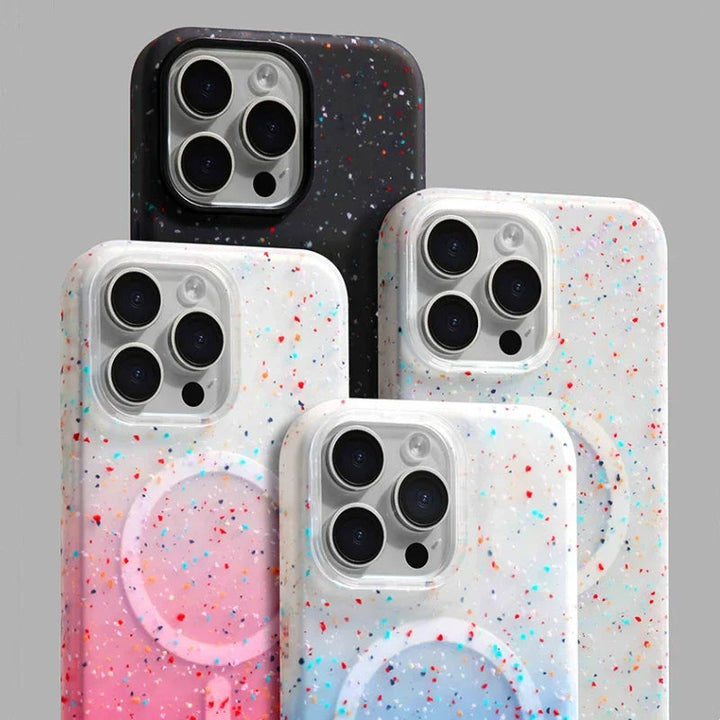 White InkSplash iPhone 14 case by Emma & Rose Cape Town, stylish women's accessory with artistic design.