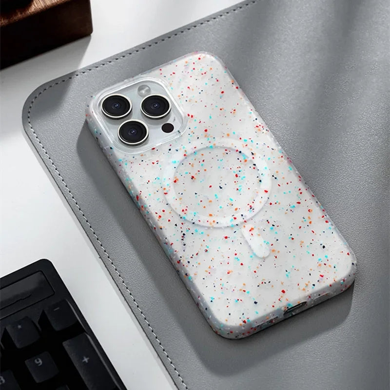 White InkSplash iPhone case by Emma & Rose Cape Town, stylish women's accessory for iPhone 14 with artistic ink design.