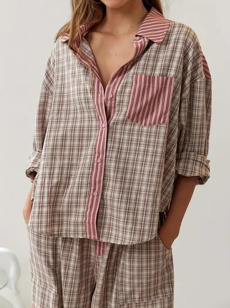 Pink women's lounge set by Emma & Rose Cape Town featuring a relaxed fit, comfortable fabric, perfect for casual wear.