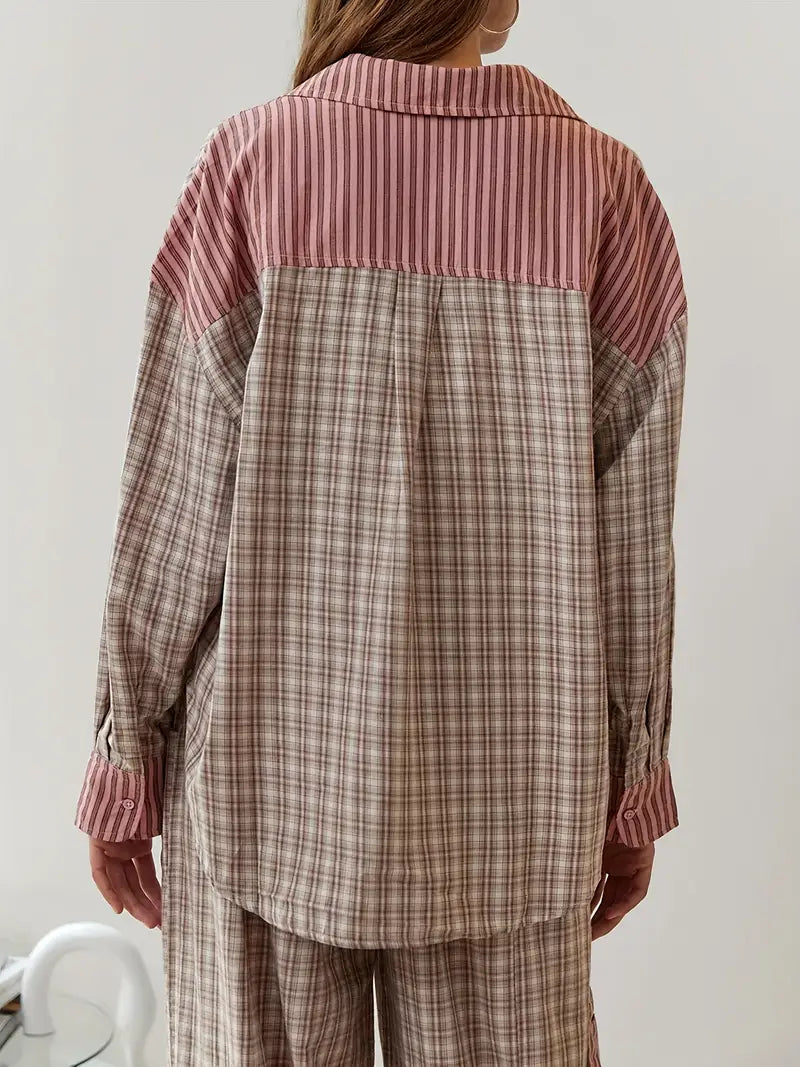 Pink women's lounge set by Emma & Rose Cape Town, featuring a comfortable, relaxed fit for casual wear.